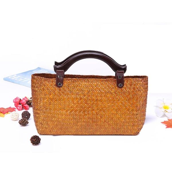 

pure natural seaweed handmade bag travel holiday bag hand thai version of fashion beach environmental protection package