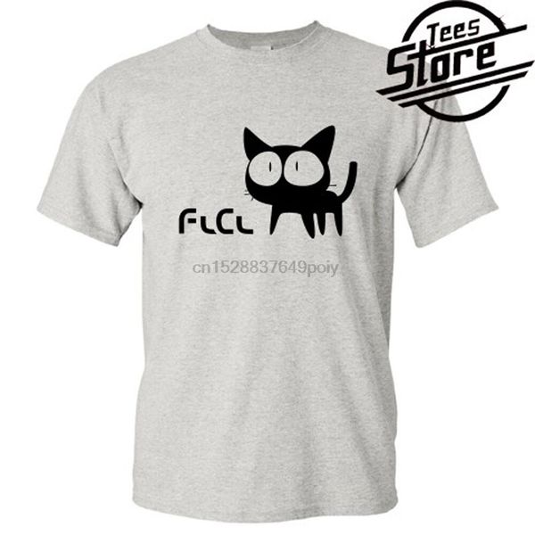 

new flcl anime cartoon cat logo mens grey t shirt size s 3xl