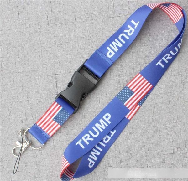 

trump lanyards u.s.a removable flag of the united states key chains badge pendant party gift moble phone lanyard