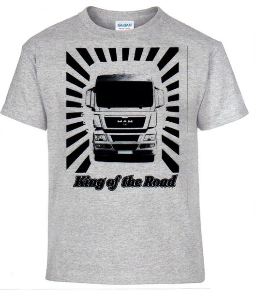

человек король дороги, грузовик, trucker, lkw 2019 новых повседневных мужчин творческого человек с коротким рукавом тройник шелковых экрана