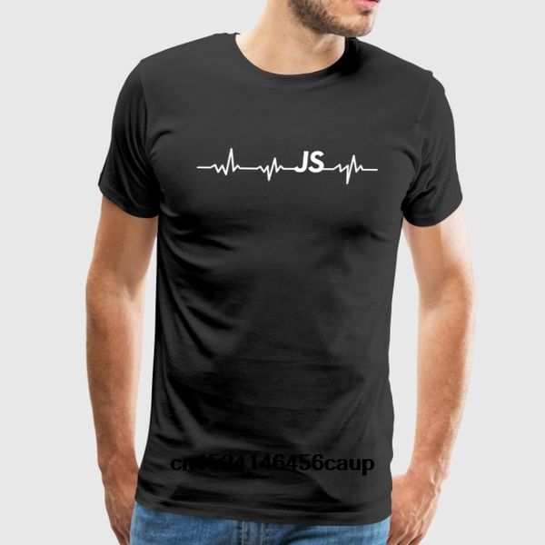 

100% хлопок o-образный вырез на заказ printed men тенниска js javascript сердце бить женщина t-shirt