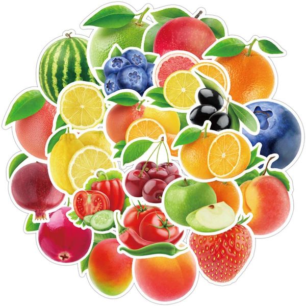 100 Stück frische Küche Obst Apfel Birne Traube Aufkleber Pack Kühlschrank Auto Fahrrad Gepäck Aufkleber Laptop Skateboard Motor Wasserflasche Aufkleber