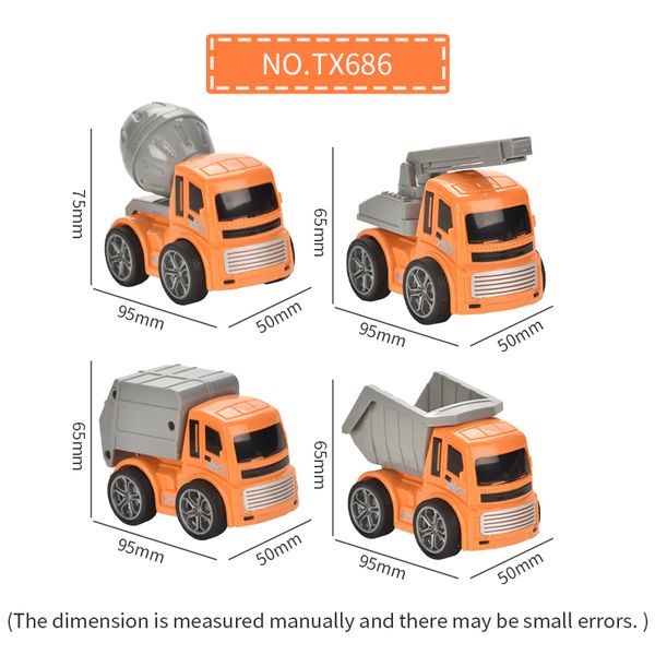 

new product inertial engineering vehicle children's toy engineering vehicle set car excavator can play the drop-resistant tanker toys