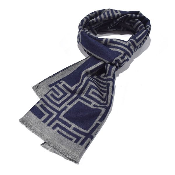 

scarves winter warm scarf men's silk brushed blended cashmere feel plaid trend to increase the, Blue;gray