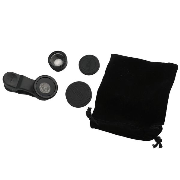 

180 degree fisheye macro 2 in 1 lens magnetic mount for mobile phones black