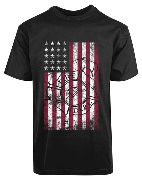 

american flag fire fighters new men's shirt labor rescue usa fire department 2019 new fashion print o-neck man 3d print t shirt