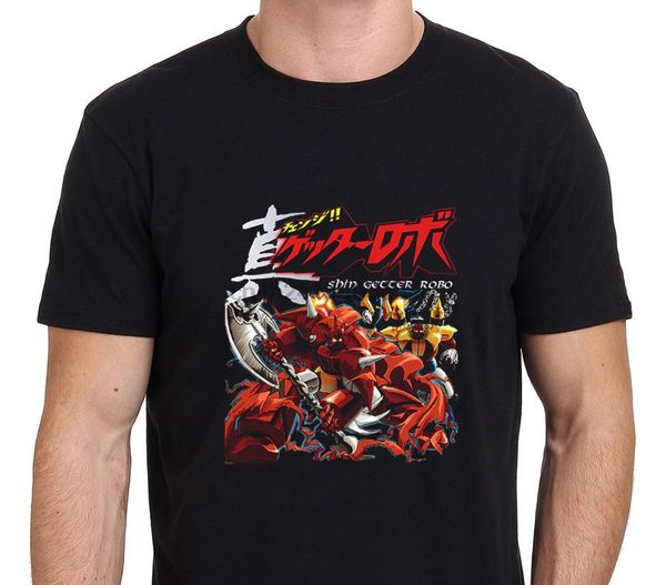 

shin getter robo japan anime robot mecha men black t shirt size s to xxxl male pre cotton clothing 100% cotton t shirt
