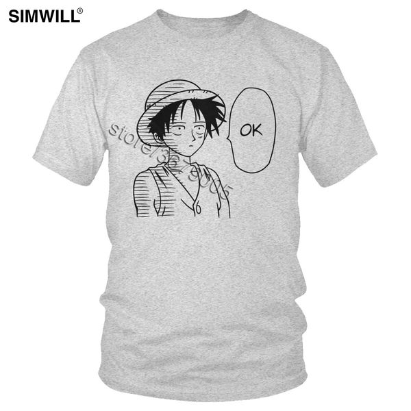 

one piece luffy t-shirts men urban fashion cotton tshirt men's short sleeve crew neck tee japanese anime fan collection t-shirt