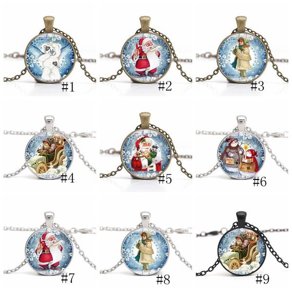

christmas time ожерелье gem кабошон ожерелье санта-клаус снеговика кристалл ожерелья длинные цепи рождество кулон ювелирные изделия новый gg, Red;brown