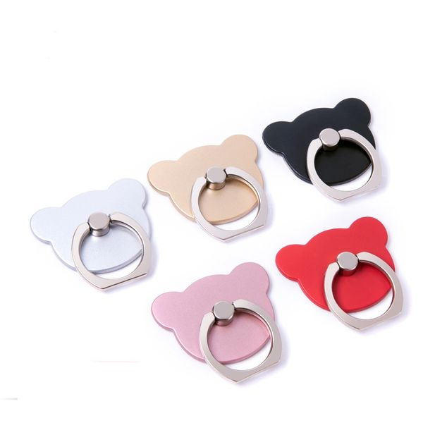 

universal 360 degree cell phone holder finger ring stand stents bear head bracket for iphone 11 samsung htc android phone pc gps