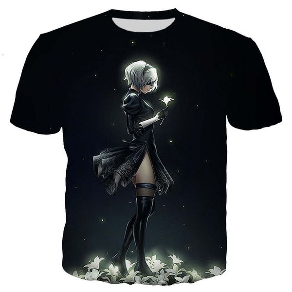 

new cool anime nier automata 3d print shirts harajuku kawaii funny men clothing