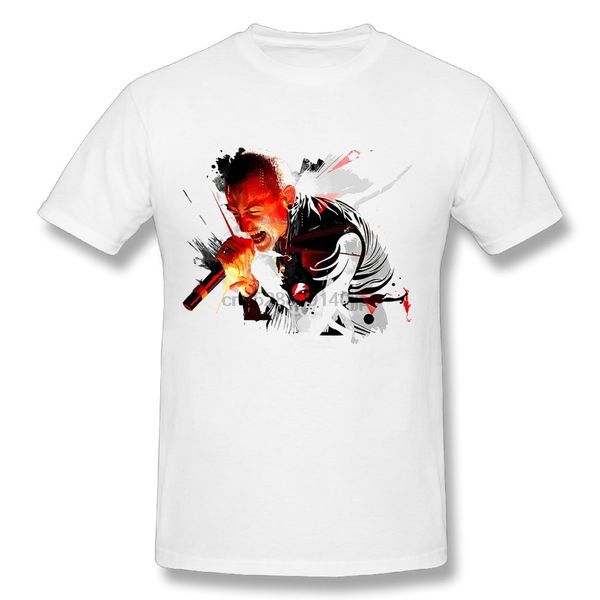 

3d print male chester bennington link park t shirts cool design short sleeve tees