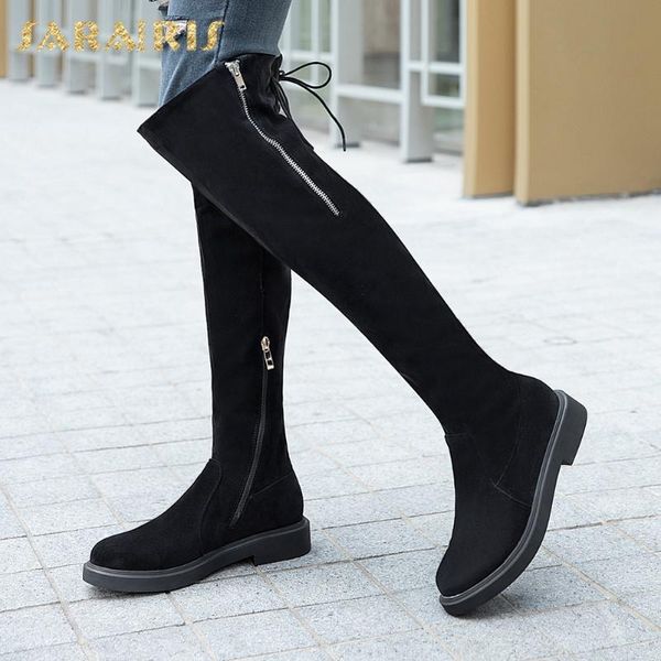 

boots brand 2021 big size 44 fashion design women winter shoes female over the knee riding, Black