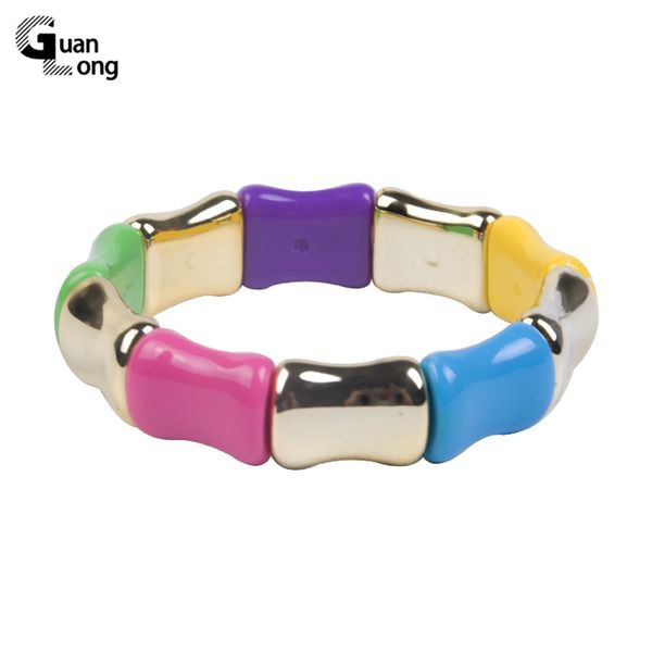 

guanlong kid cute friendship bracelets charm chain link bracelet for girls colorful resin bracelets bangles adjustable jewelry, Black