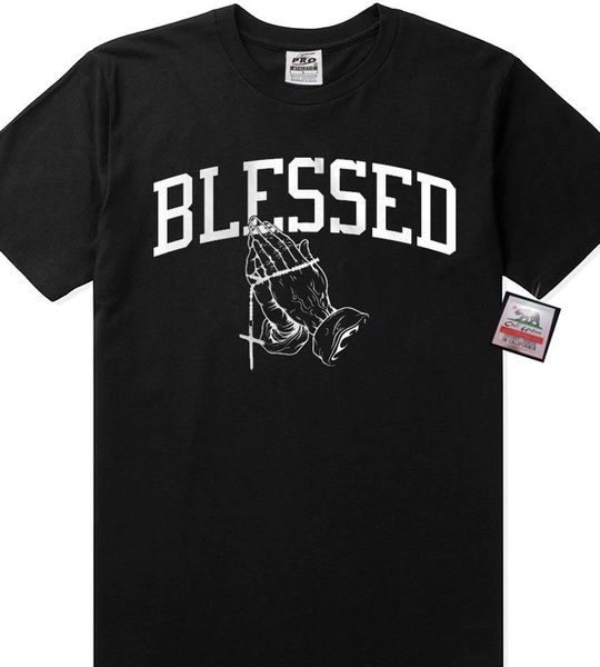 

pro 5 blessed t shirt catholic christian religious chicano rosary hand cholo tee sleeve shirts fashion