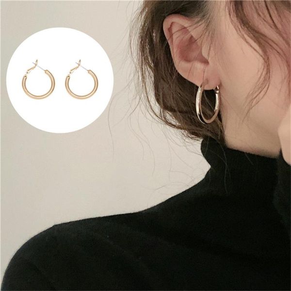 

punk style hoop earring for women men hiphop small circle earrings statement ear jewelry cool accessories gift wholesale, Golden;silver
