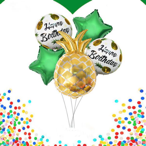 

пакет из 5 с днем рождения ананас star шар set гавайский луау партии supplies