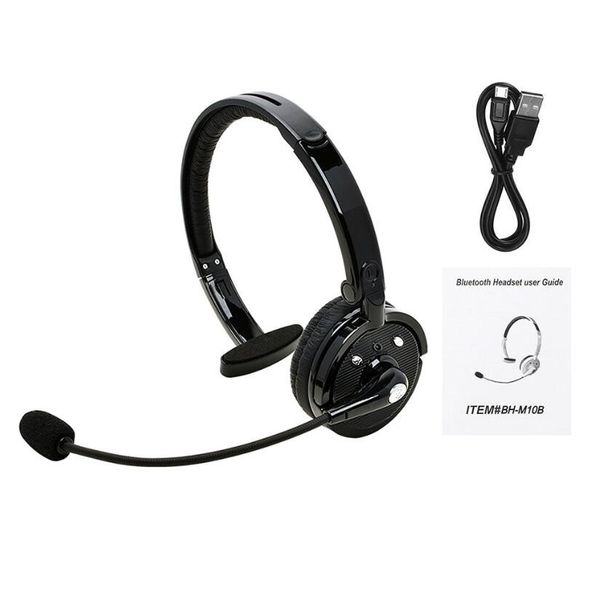 

noise-canceling mono bh-m10b multi-point wireless bluetooth headphone headset earphone with mic for truck driver ps3 pc black