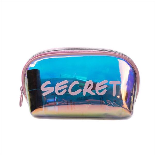 

miyahouse fashion lady letter printed laser toiletry organizer waterproof female makeup pouch holographic women cosmetic bag