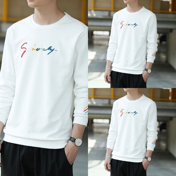 

2020 new casual autumn loose pullover men's fashion pullover sweater korean style long sleeve couple's sweater men's 5xqev, Black