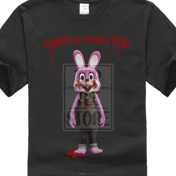 

отпечатано tee рубашки с коротким рукавом xxxxl робби кролик футболка тихая игра fan hill horror футболка 4xl 5xl xxxxxl платье