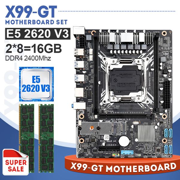 

x99 gt motherboard set combo xeon e5 2620 v3 lga2011-3 cpu 2pcs * 8gb 2400mhz ddr4 deskmemory