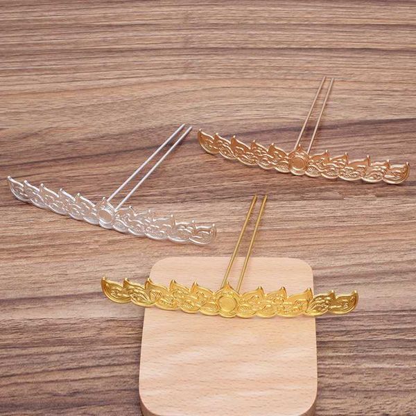 

2 шт / лот 151 * 116мм цветка сплава hairwear волос палочки ювелирные tiara vintage diy люкс свадебные аксессуары для волос, Golden;silver