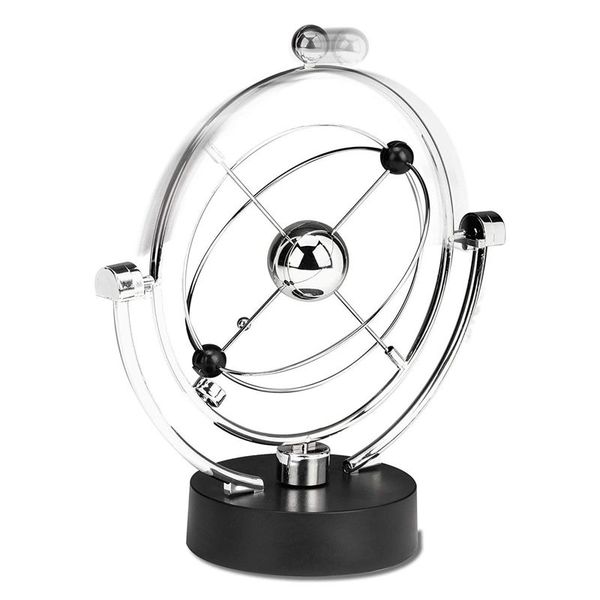 

perpetual motion desk sculpture toy - kinetic art galaxy planet balance mobile - magnetic executive office home decor tablet