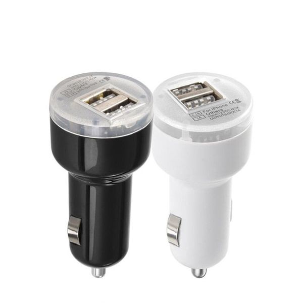 

dual usb car charger adapter bullet double usb 2-port 1a 2a 2.1a for samsung galaxy s4 s5 note 2 3 iphone 8 x 7 plus 4 nokia htc one