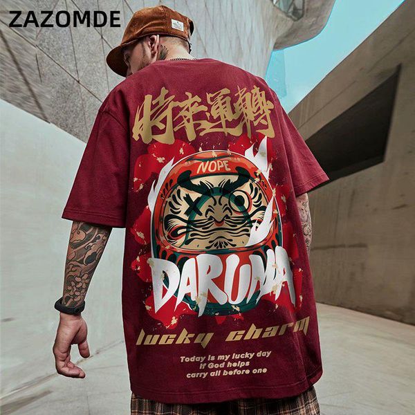 

men's t-shirts 2020 chinese style lucky printed short sleeve tshirts summer hip hop casual cotton tees streetwear, White;black