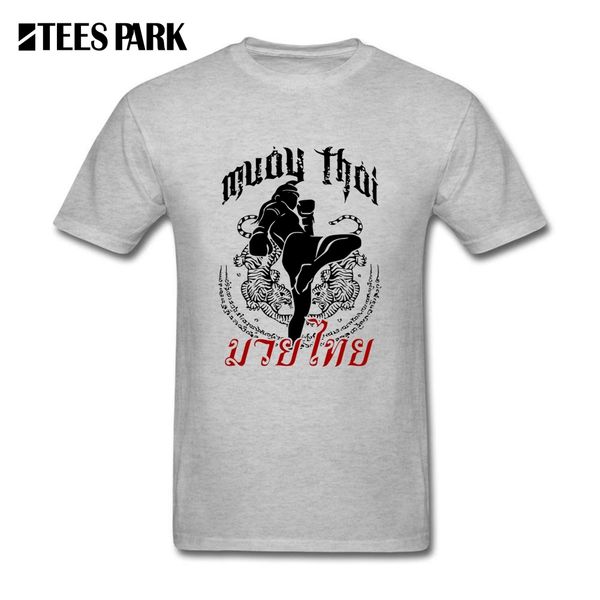 

t shirts muay thai cotton round neck tiger tattoo male o neck short sleeved t-shirts cool male graphic tees shirts