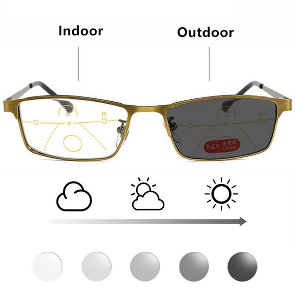 

jn impression pchromic reading glasses men progressive multifocal cr-39 resin anti-blue ray presbyopic glasses, White;black