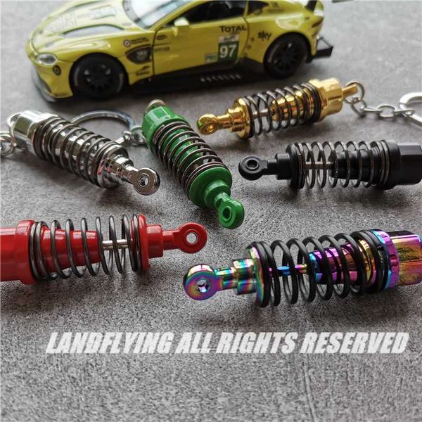 

drop shipping car interior suspension keychain keyring key holder auto coilover spring absorber tuning parts key ring, Silver