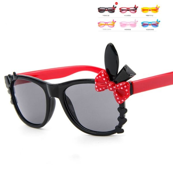 

ears bow glasses baby sunglasses transparent color film 2020 children sunglasses cartoon cute girl fashion glasses trendy, White;black