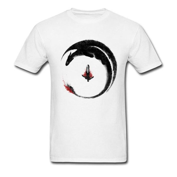 

t-shirt for men viking dragon emblem t shirts printed short sleeve chinese style tshirt cotton tees white clothes slim fit