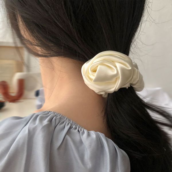 

aomu korea new women spring summer rose flower headbands vintage elastic hair bands soft solid girls hairbands hair accessories, Golden;silver