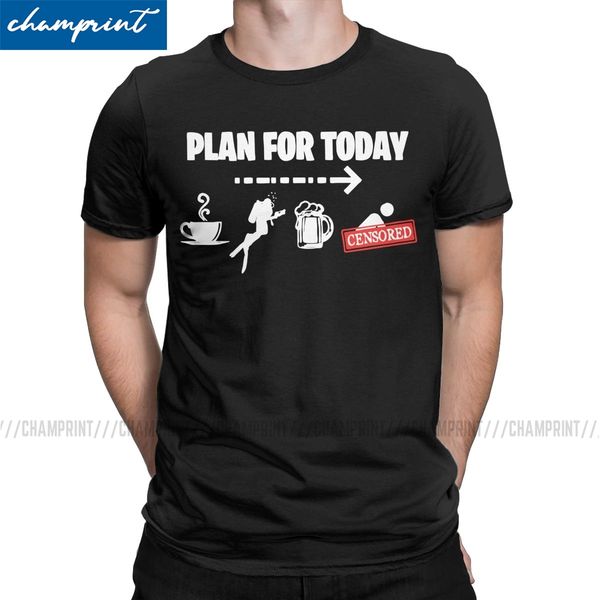 

casual plan for today funny coffe dive beer t-shirt men crew neck t shirts diving iving tee shirt 5xl clothes