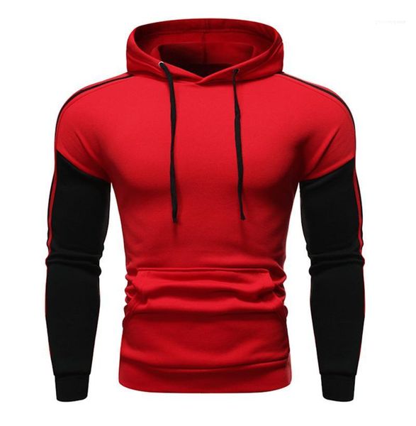 

mens clothing fashion designer panelled hooded mens spring sports hoodies casual loose pullover, Black