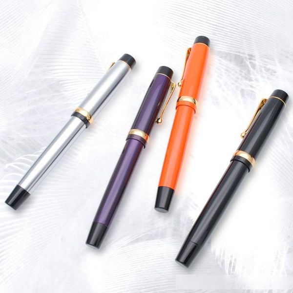 

jinhao 15 metal fountain pen with golden clip m nib 0.7mm ink pen