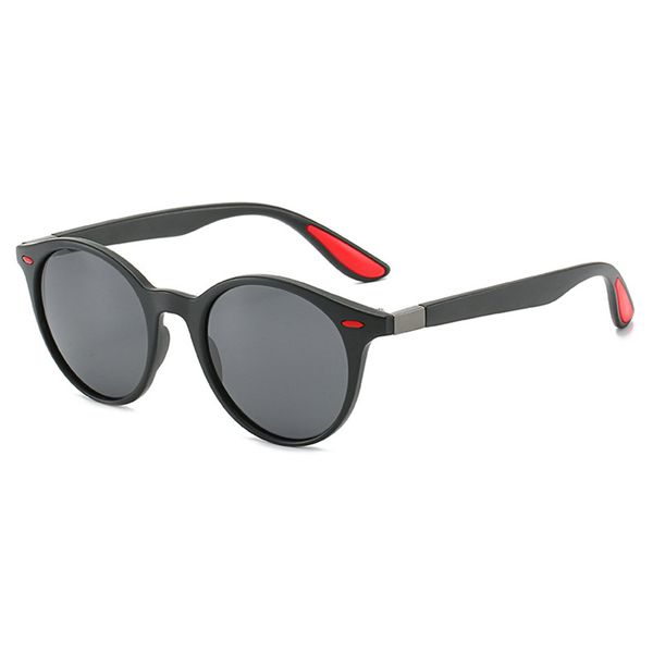 

retro round rivets myopia polarized sunglasses women men shortsighted eyeglasses black red frame gray/flash mirror lens uv400 n5, White;black