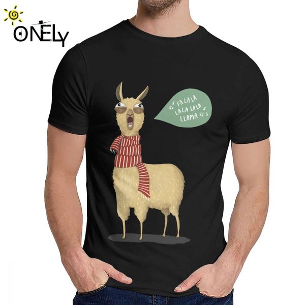 

summer man tee shirt holiday llama slim new round neck cartoon print t-shirt