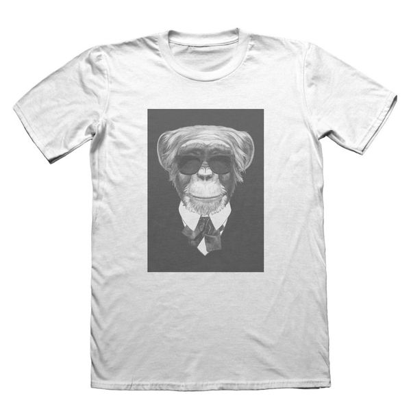 

2019 новый 100% хлопок футболка мужская мужчины одежда плюс размер прохладный обезьяна t-shirt - мужские fathers day christmas gift версия д