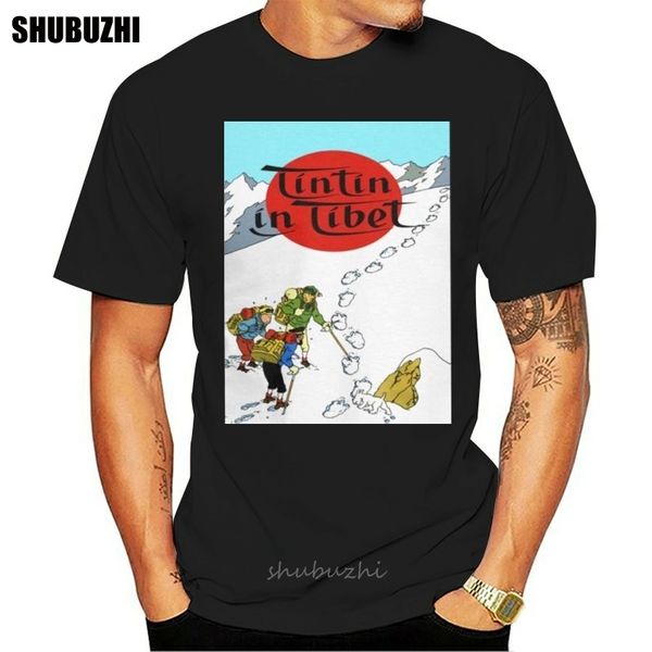 

the adventures of tintin t-shirt for men o neck cotton t shirt tin tin short sleeve tees printing clothing