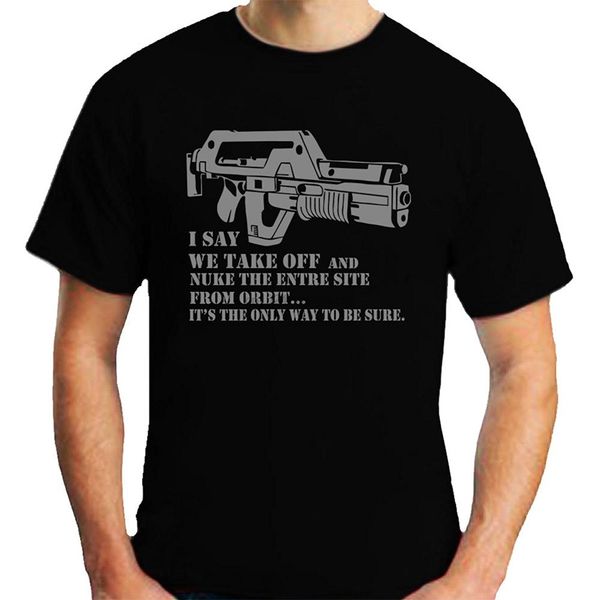 

aliens nuke from orbit t-shirt short sleeve black men's t shirt