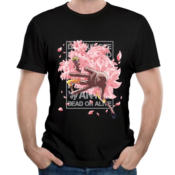 

one piece tees awesome donquixote doflamingo t shirt fashion japanese anime luffy man cotton camiseta t-shirt tee