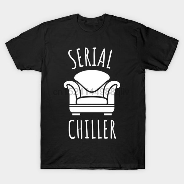 

printed men t shirt cotton tshirt o-neck short-sleeve new style serial chiller funny couch potato serial chiller women t-shirt