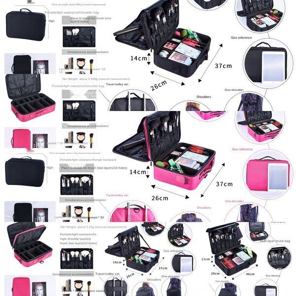 

professional toolbox cosmetic bag cosmetic bagbag large large capacity makeup artist with makeup partition portable beauty nail tattoo stora