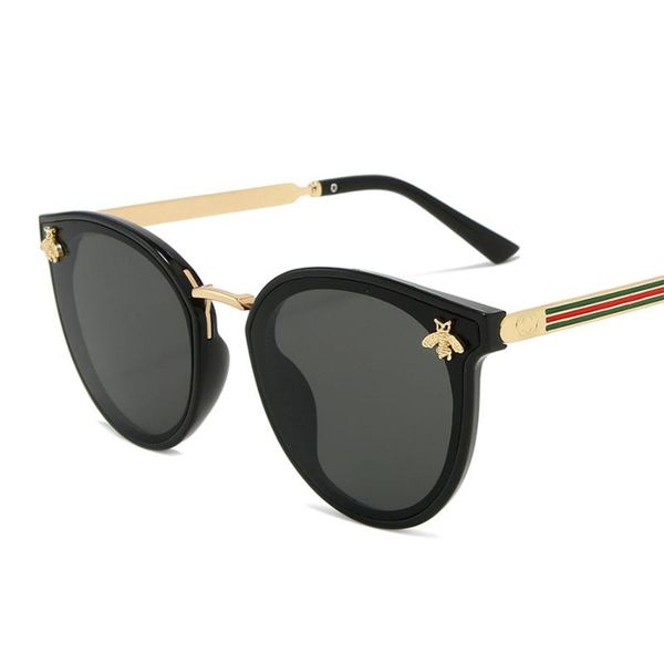

2020 new fashion ladies cat eye sunglasses women vintage brand design small bee frame sun glasses for female uv400, White;black