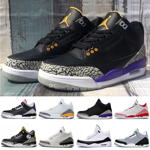 

2020 katrina 3s quai 54 men 3 tinker jth pure white black cement international flight throw line basketball shoes size 7-13, White;red