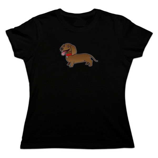 

такса винера собака женщин новизны футболки высокого качества tee shirt